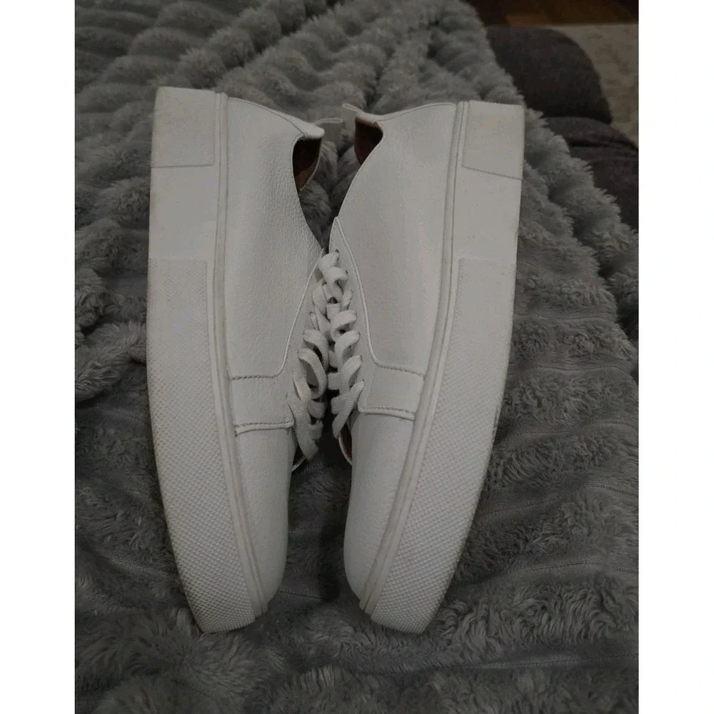 Sole Society Women's SO-Zamilio White‎ Platform Leather Sneaker Size 8M.  EUC!!
